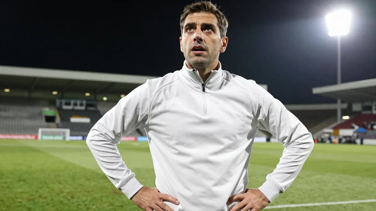 Telstar-trainer Henk Brugge legt uit waarom hij aanvoerder Jeff Hardeveld op de bank liet starten tegen ADO Den Haag, een...